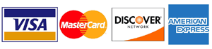 We Accept Visa Mastercard, Discover and American Express